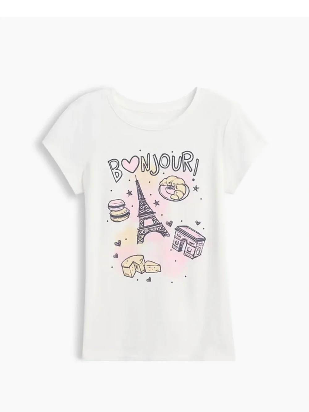 NWT GAP Pack of Three Graphic Tees in White and Gray with Pink Accents size 8